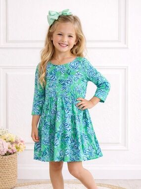 *NWT*Lilly Pulitzer Mini Geanna Dress 🌿 Cabana Green Keepin It Reel